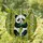 Panda Bear Bamboo Forest Tiffany Stained Glass Mosaic Artwork - Edge-to-Edge Intricate Patterns Stained Glass Suncatcher - 1