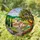 Mediterranean Village Stained Glass Artwork - Fruit Tree, Cypress & Church Decor Stained Glass Suncatcher - 1