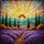 Lavender Field Cypress Trees Sunrise Rolling Hills Edge-to-Edge Stained Glass Art Stained Glass Suncatcher - 5