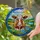 Brown Patchy Cow Head Tiffany Stained Glass Pastoral Landscape Farm Animal Art Stained Glass Suncatcher - 2