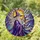 Wise Old Wizard Purple Hat Glowing Staff Stained Glass Mosaic Art Translucent Jewel Tones Stained Glass Suncatcher - 1