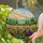 Tiffany Stained Glass Wildflower Landscape with Orange Coneflowers, Cypress, Radiant Sun Stained Glass Suncatcher - 2