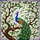 Peacock Stained Glass Tiffany Style - Tree Branches Mosaic Royal Blue Green Jewel Tones Stained Glass Suncatcher - 5