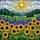 Stained Glass Sunflower Purple Flowers Mountain Sky Cloud Sun - Window Art Decor Stained Glass Suncatcher - 5