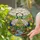 Cranes Tulips Green Hills Stream Cloud Sky - Stained Glass Look Home Art Decor Stained Glass Suncatcher - 2