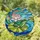 Vibrant Green Frog Orange Eyes Lily Pad Pink Lotus Aquatic Mosaic - Tiffany Style Glass Art Stained Glass Suncatcher - 1