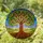 Tree of Life Heart Leaves - Tiffany Style Stained Glass Jewel Tone Mosaic Landscape Stained Glass Suncatcher - 1