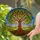 Tree of Life Heart Leaves - Tiffany Style Stained Glass Jewel Tone Mosaic Landscape Stained Glass Suncatcher - 2