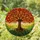 Tree of Life Stained Glass Mosaic Heart Leaves Intertwining Roots Undulating Landscape Stained Glass Suncatcher - 1
