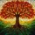 Tree of Life Stained Glass Mosaic Heart Leaves Intertwining Roots Undulating Landscape Stained Glass Suncatcher - 5