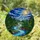 Tiffany Stained Glass Winding River Forest Golden Moonlit Sky Jewel Tone Art Stained Glass Suncatcher - 1