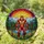 Bigfoot Sasquatch Stained Glass Mountain Sunset Forest Art - Jewel Tone Tiffany Style Stained Glass Suncatcher - 1