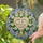 Stained Glass Heart Calligraphy Text White Roses Green Foliage Ethereal Swirls Starlight Stained Glass Suncatcher - 2