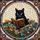 Black Cat Reading Book Stained Glass Window Art - Tiffany Jewel Tone Floral Mosaic Stained Glass Suncatcher - 5