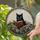 Black Cat Reading Book Stained Glass Window Art - Tiffany Jewel Tone Floral Mosaic Stained Glass Suncatcher - 2