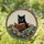 Black Cat Reading Book Stained Glass Window Art - Tiffany Jewel Tone Floral Mosaic Stained Glass Suncatcher - 1