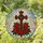 Wooden Cross Poinsettia Stained Glass Mosaic Tiffany Jewel Tone - Christmas Holiday Gift Stained Glass Suncatcher - 1