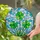 Stained Glass Four-Leaf Clover Design - Three Clovers Swirling Sky Water Mosaic Art Stained Glass Suncatcher - 2