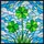 Stained Glass Four-Leaf Clover Design - Three Clovers Swirling Sky Water Mosaic Art Stained Glass Suncatcher - 5