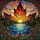 Maple Leaf Forest Lake Sunset Sunrise Stained Glass - Colorful Intricate Tiffany Style Mosaic Stained Glass Suncatcher - 5