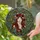 Highly Detailed Pensive Young Woman Floral Stained Glass Wreath - Secret Garden Mosaic Jewel Tones Stained Glass Suncatcher - 2