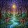 Tiffany Stained Glass River Forest & Fairy Mushrooms – Enchanted Jewel Tone Sun Art Stained Glass Suncatcher - 5