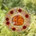 Sleeping Fox Curled Stained Glass Roses Golden Leaves Iridescent Mosaic Tiffany Style Gift Stained Glass Suncatcher - 1