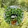 Black White Tuxedo Cat Sleeping Green Houseplant Brown Pot Tiffany Glass Mosaic Sky Stained Glass Suncatcher - 1