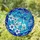 Highly Detailed Blue Aqua Stained Glass Crescent Moon Dragonfly Celestial Flowers Tiffany Stained Glass Suncatcher - 1