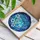 Highly Detailed Blue Aqua Stained Glass Crescent Moon Dragonfly Celestial Flowers Tiffany Stained Glass Suncatcher - 3