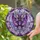 Stylized Stained Glass Bat Celestial Mosaic Tiffany Style Amethyst Jewel Purple Cabochons Stars Stained Glass Suncatcher - 2