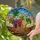 Tiffany Stained Glass Grapes Basket Grape Leaves Mosaic Sky Earth Jewel Tones Stained Glass Suncatcher - 2