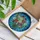 Large Daisy Flowers Stained Glass Tiffany Mosaic Blue Teal Orange Purple White Stained Glass Suncatcher - 3