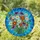 Large Daisy Flowers Stained Glass Tiffany Mosaic Blue Teal Orange Purple White Stained Glass Suncatcher - 1