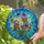 Large Daisy Flowers Stained Glass Tiffany Mosaic Blue Teal Orange Purple White Stained Glass Suncatcher - 2