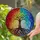 Tree of Life Stained Glass Mosaic Seasonal Colors Tiffany Style Jewel Tone Design Stained Glass Suncatcher - 2