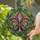 Fleur-de-lis Stained Glass Jewel Tones Edge-to-Edge Tiffany Festive Decor Stained Glass Suncatcher - 2