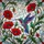 Iridescent Hummingbird Red Poppy Stained Glass Art - Tiffany Style Mosaic Jewel Tones Stained Glass Suncatcher - 5