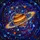 Tiffany Stained Glass Saturn Planet Rings Cosmic Mosaic Star Nebula Art Stained Glass Suncatcher - 5