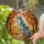 Majestic Wolf Stained Glass Autumn Forest Landscape - Glowing Tiffany Style Jewel Tones Stained Glass Suncatcher - 2