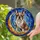 French Bulldog Molly Name Stained Glass Crescent Moon Starry Night Celestial Art Stained Glass Suncatcher - 2