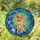 Golden Retriever Max Dog Stained Glass Crescent Moon Night Sky Stars Pet Owner Gift Stained Glass Suncatcher - 1
