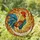 Majestic Rooster Crescent Moon Tiffany Style Stained Glass Celestial Art Stained Glass Suncatcher - 1