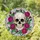 Intricate Skull & Magenta Roses Stained Glass Mosaic - Tiffany Style Jewel Tone Art Stained Glass Suncatcher - 1