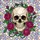 Intricate Skull & Magenta Roses Stained Glass Mosaic - Tiffany Style Jewel Tone Art Stained Glass Suncatcher - 5