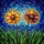 Dandelion Seed Heads Starburst Celestial Night Sky Golden Stars Stained Glass Mosaic Stained Glass Suncatcher - 5
