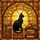 Black Cat Bookshelf Stained Glass Tiffany Art - Jewel Tones Arched Window Books Stained Glass Suncatcher - 5
