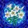 White Lilies Full Bloom Stained Glass Tiffany Style - Blue Aqua Green Yellow Swirls Stained Glass Suncatcher - 5
