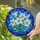 White Lilies Full Bloom Stained Glass Tiffany Style - Blue Aqua Green Yellow Swirls Stained Glass Suncatcher - 2