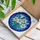 White Lilies Full Bloom Stained Glass Tiffany Style - Blue Aqua Green Yellow Swirls Stained Glass Suncatcher - 3